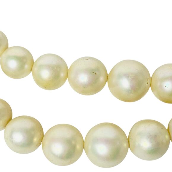 Vintage Faux Pearl Double Strand Necklace 7" White Layered Beaded - Picture 3 of 8